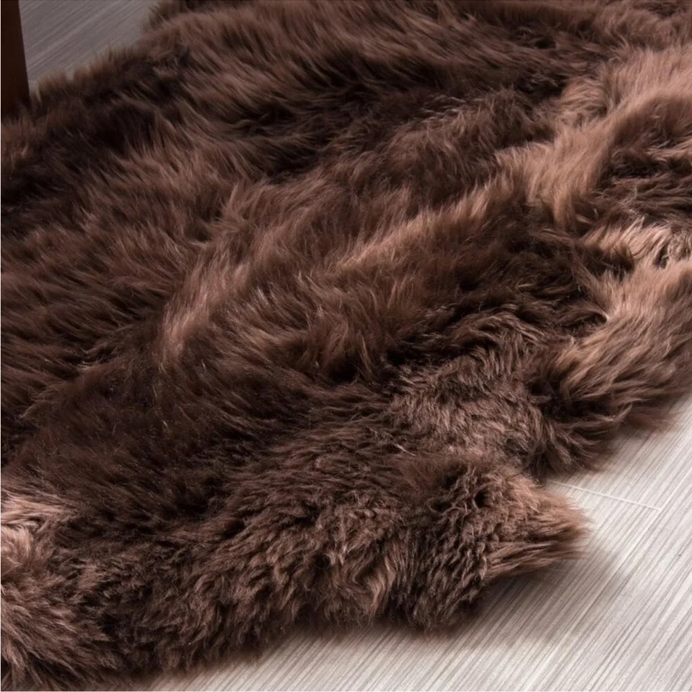New Premium Genuine Sheepskin Rug Brown Real Australia Sheepskin Natural Luxury